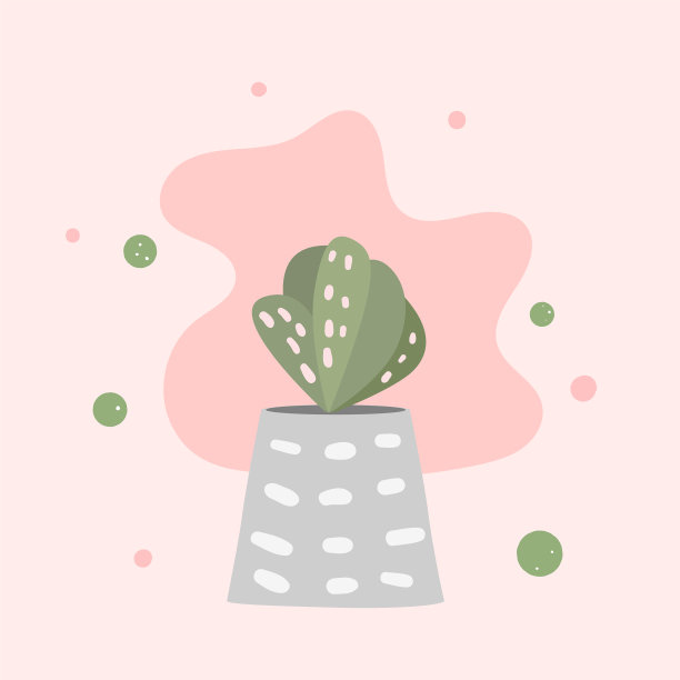 组成的涂鸦仙人掌设计套装图片下载