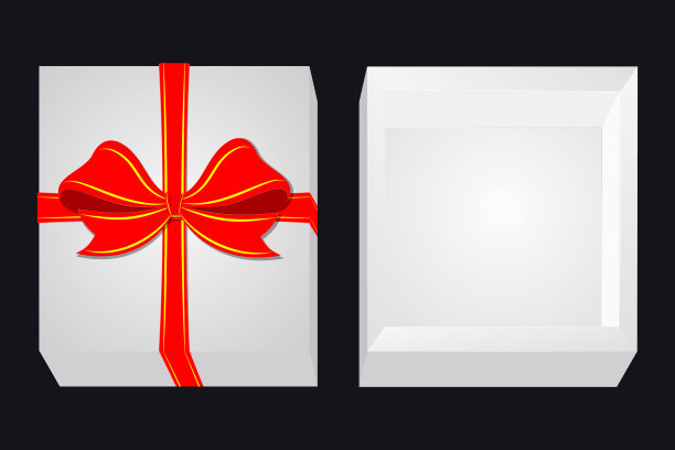 带丝带和蝴蝶结的纸板箱图片下载