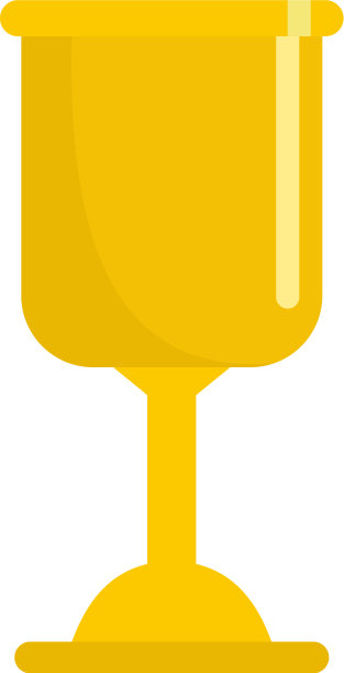 金色足球杯图标扁平化风格图片下载