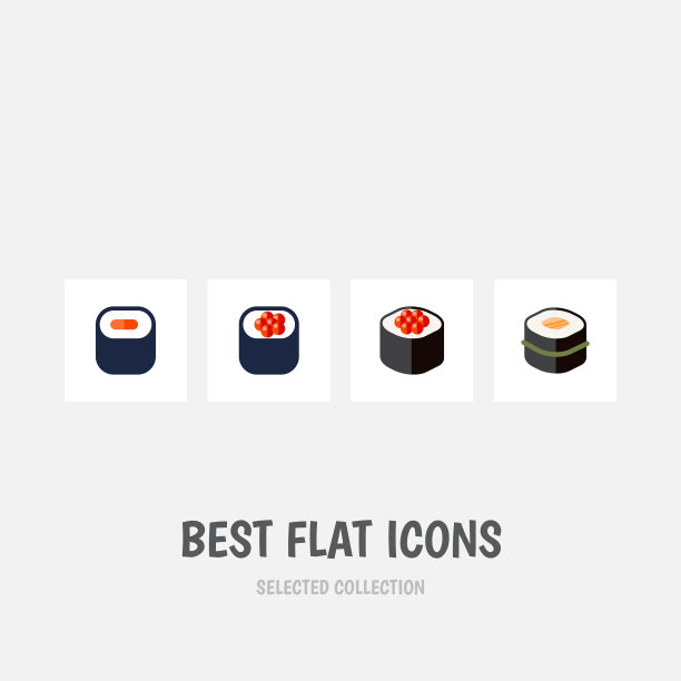 扁平图标三文鱼寿司吃maki和图片下载