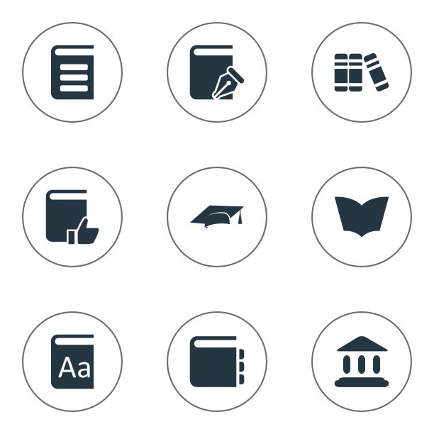 一组简单的阅读图标图片下载