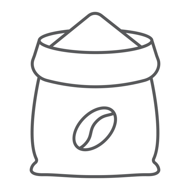 咖啡袋细线咖啡和咖啡馆图标图片下载