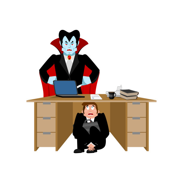 被吸血鬼吓到的商人图片下载