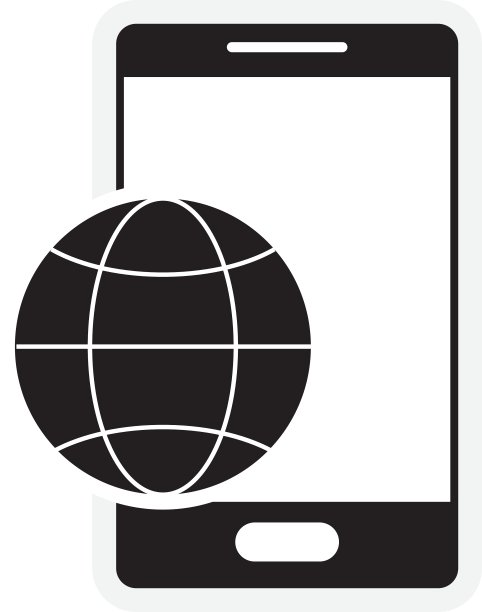 地球仪图示和手机图标图片下载