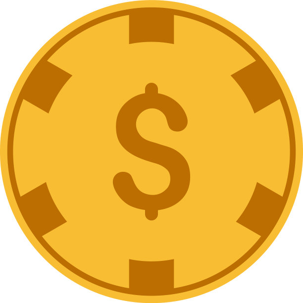 美元赌场芯片平面图标图片下载