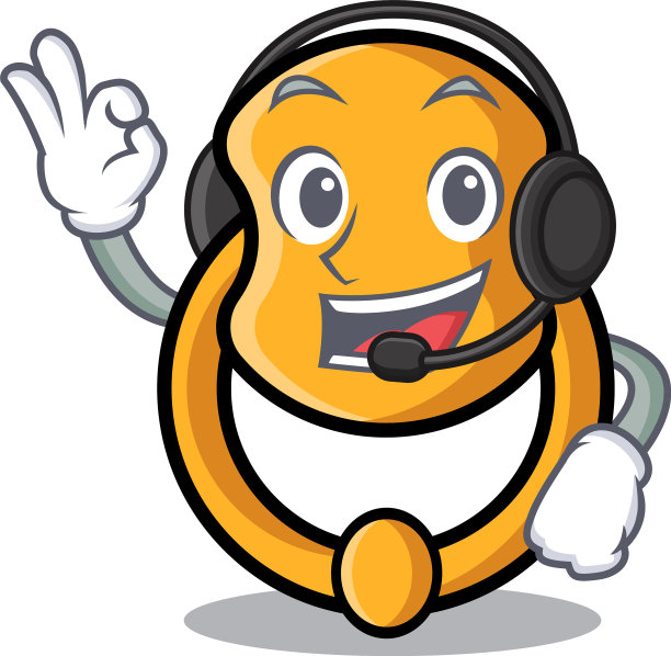 吉祥物上有耳机古董门环图片下载