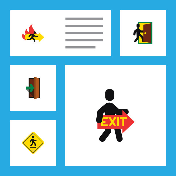 平面图标出口设置的消防出口出口方向图片下载