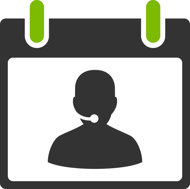 呼叫中心经理日历日平面图标图片下载