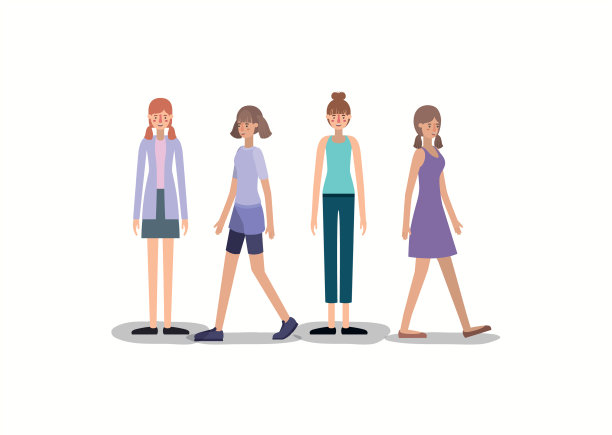 一群行走的女人图片下载