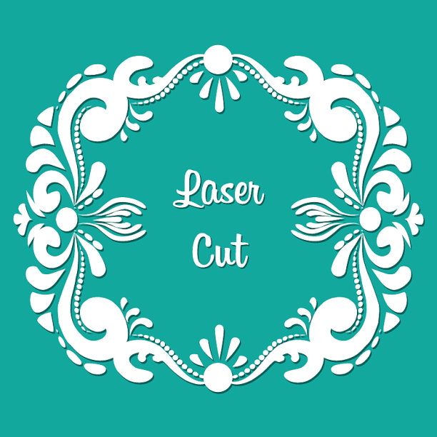 矩形激光切割花卉装饰品图片下载