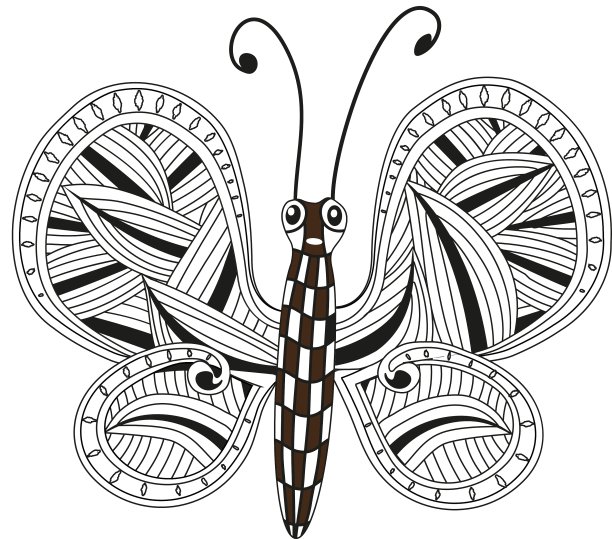 手绘装饰蝴蝶与装饰品图片下载