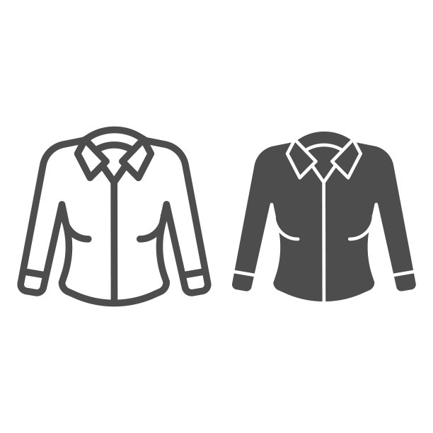 衬衫与长袖线和字形图标图片下载