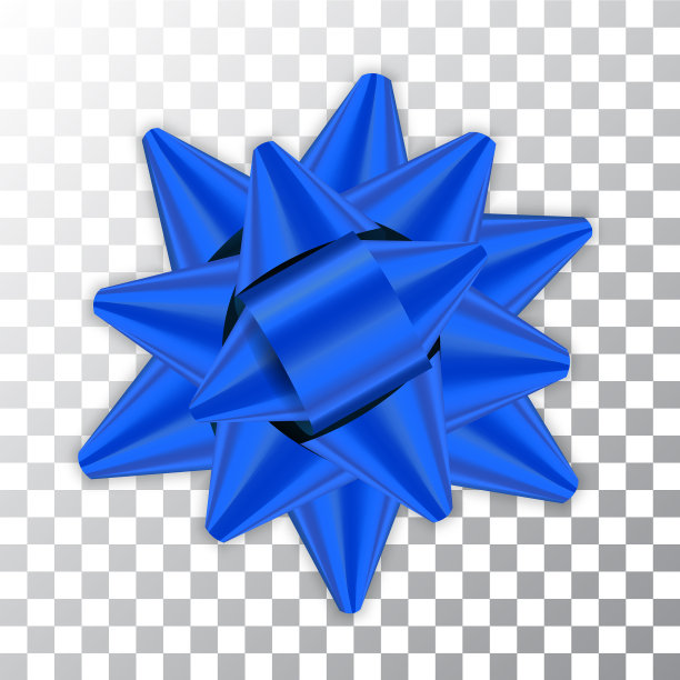 蓝色蝴蝶结丝带3d装饰元素包闪亮图片下载