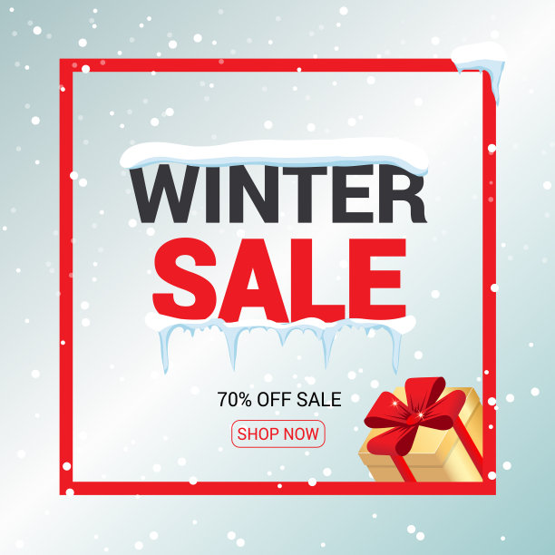 冬季促销卡或横幅折扣优惠价格图片下载