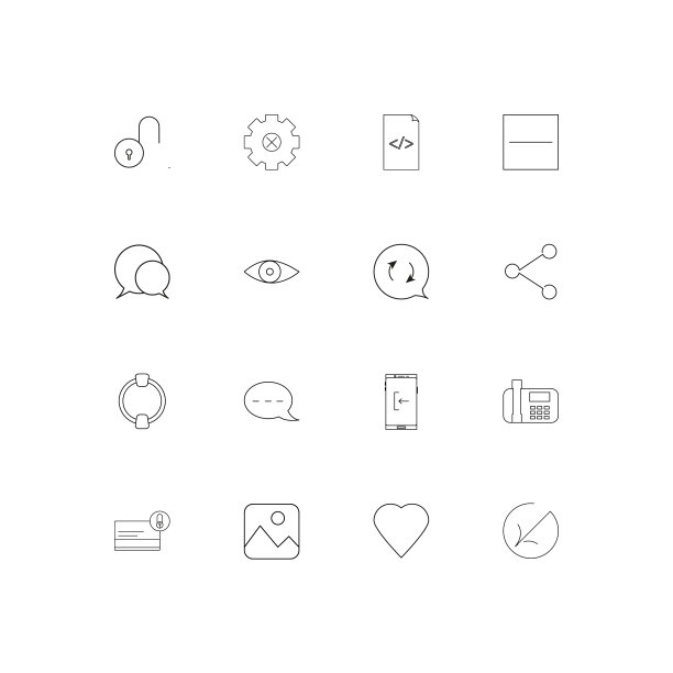 界面线性细图标设置轮廓简单图片下载
