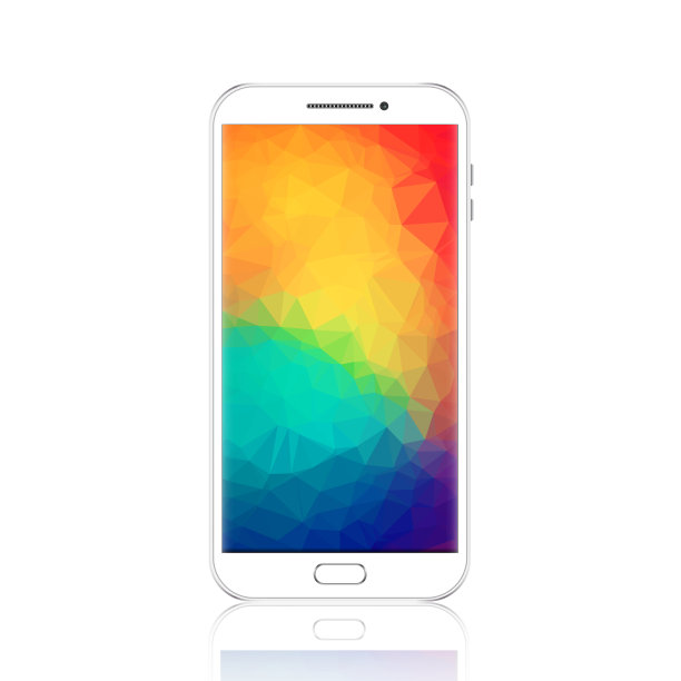 现代智能手机与几何多边形图片下载