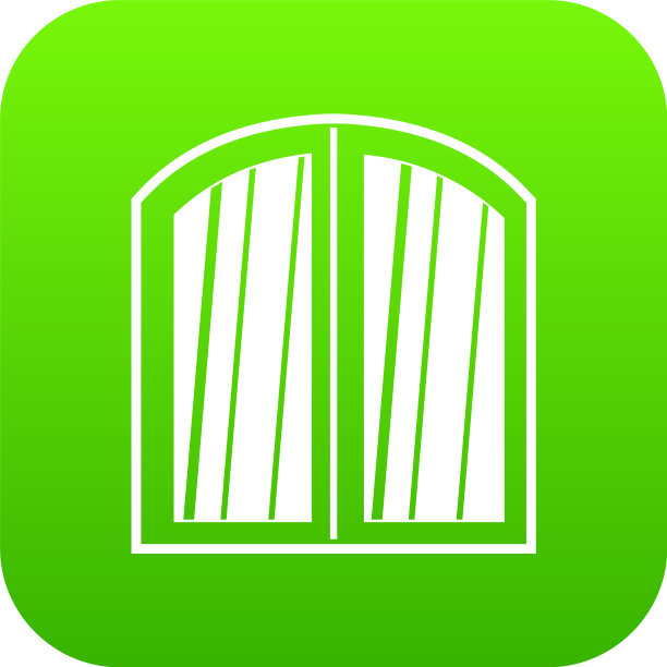 白色窗口拱形框架图标数字绿色图片下载