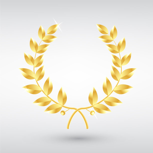金月桂花冠象征着胜利和胜利图片下载