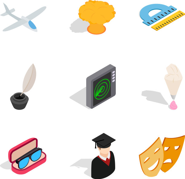 手工制作图标集等距样式图片下载