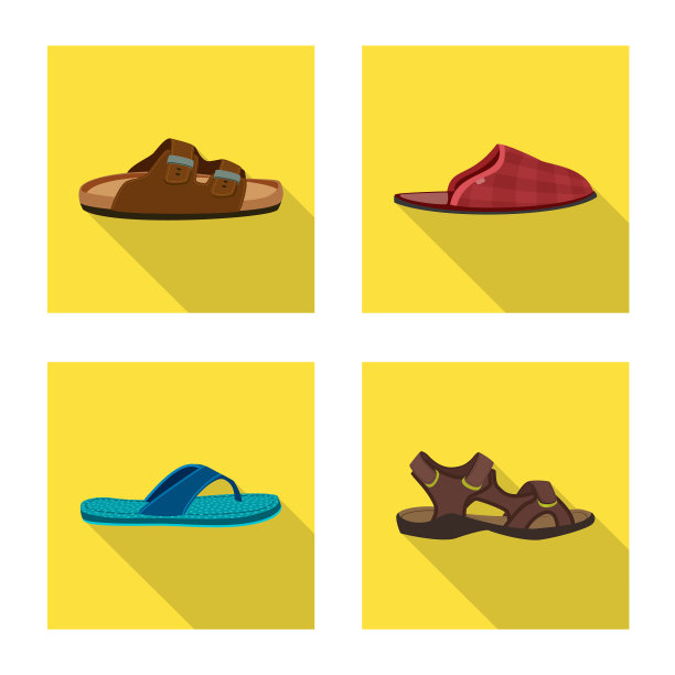 孤立对象的鞋和鞋类标志集图片下载