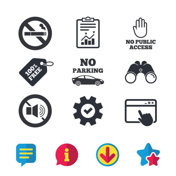 禁止吸烟声私人领地停车图片下载