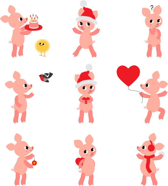 一组有趣可爱的猪图片下载