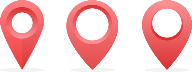 一组红色定位图钉地图指针图标图片下载
