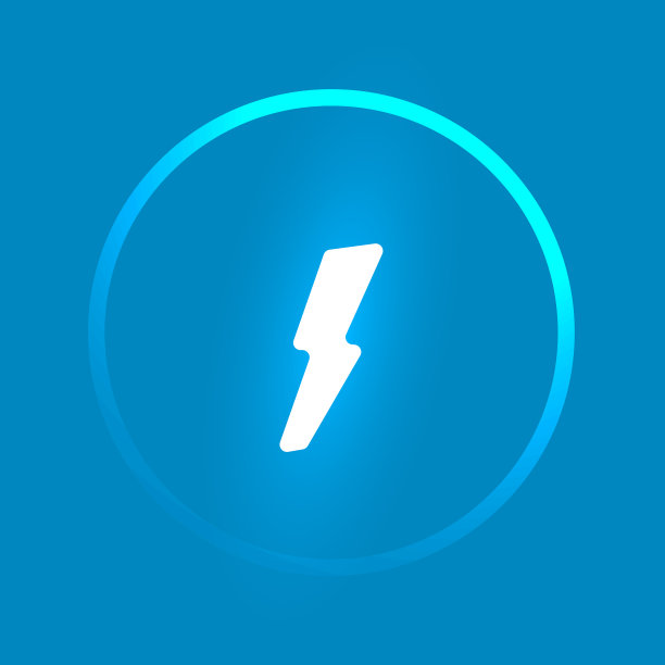 电源按钮模板发光闪电图片下载