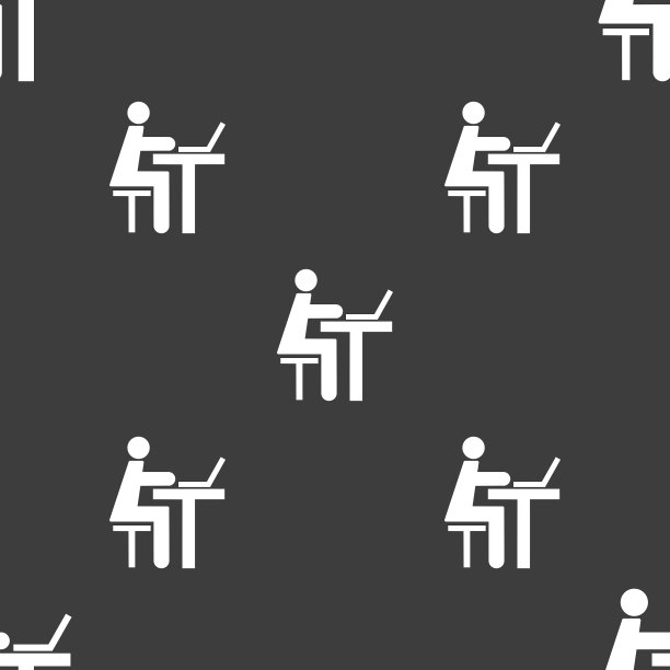 商人使用电脑图标标志（无缝）图片下载