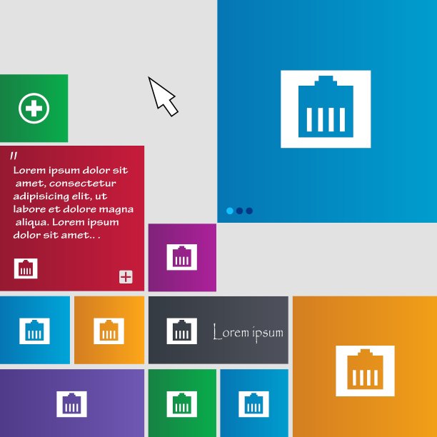 互联网电缆RJ-45图标标志按钮现代图片下载