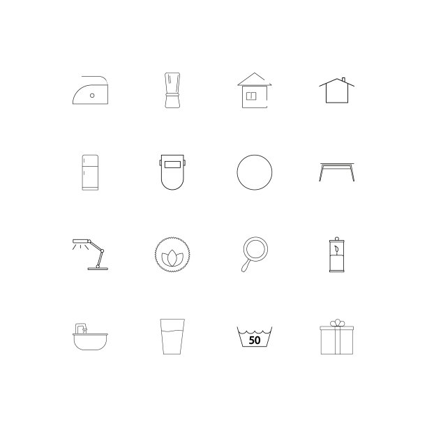 家电线形薄图标设置轮廓图片下载