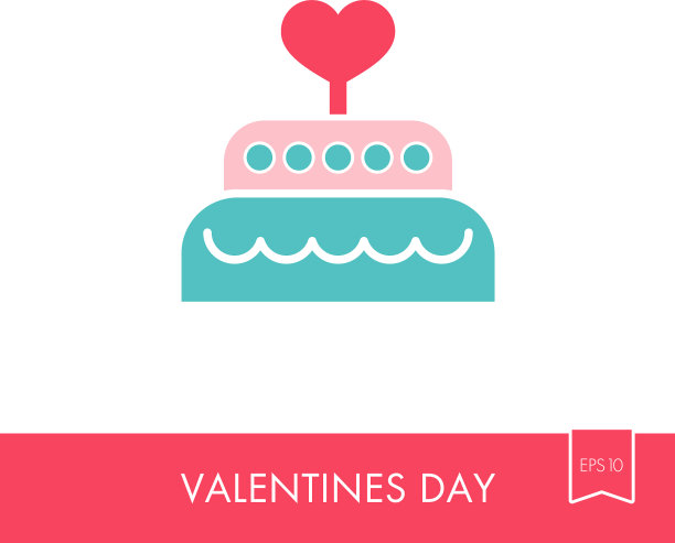 带有心形图标的婚礼蛋糕甜点图片下载