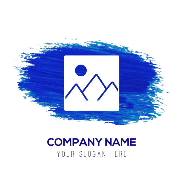 照片图标-蓝色水彩背景图片下载