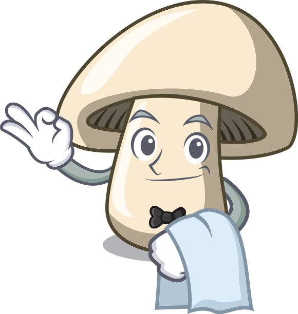 服务员，香菇卡通吉祥物图片下载