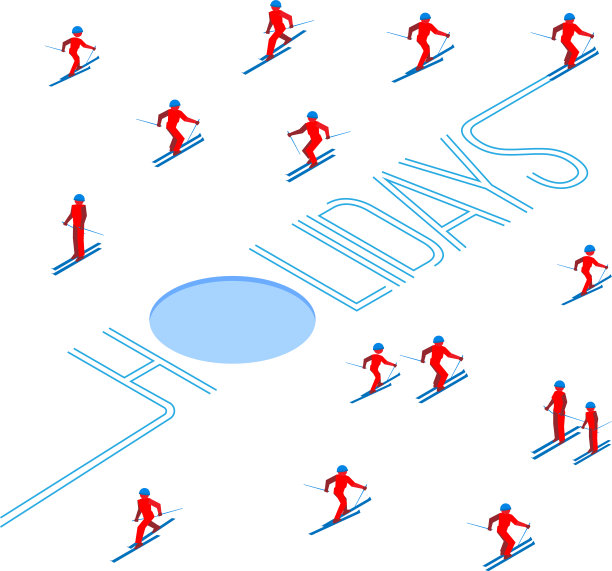 很多人在节日期间滑雪图片下载