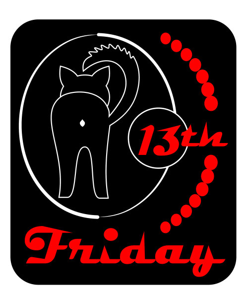 星期五十三号讽刺徽章黑猫转图片下载