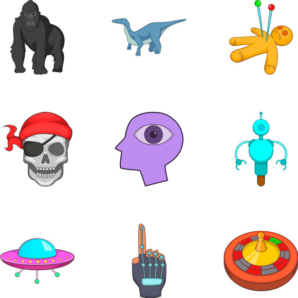 科学图标设置卡通风格图片下载