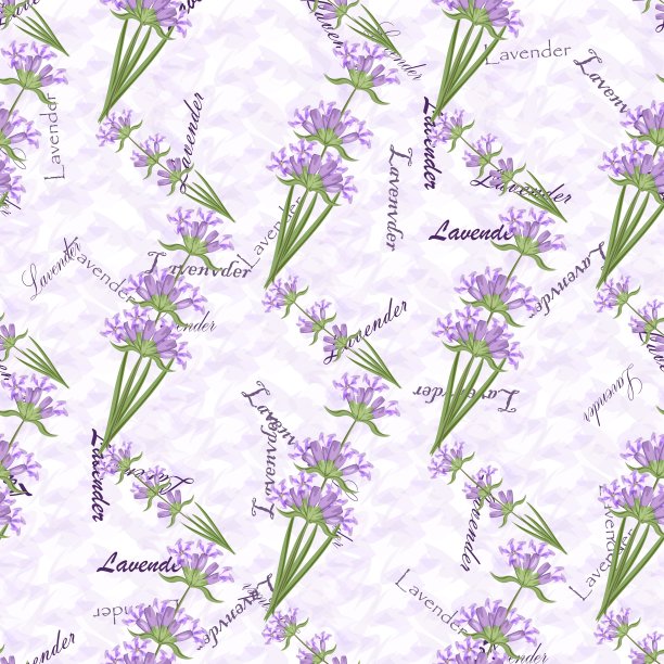 浪漫复古的薰衣草无缝图案图片下载