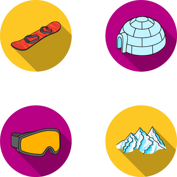 高山护目镜，冰屋，滑雪板图片下载