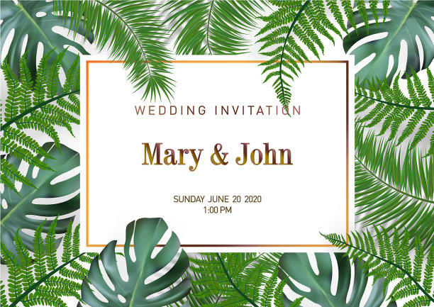 自然婚礼婚礼邀请卡图片下载