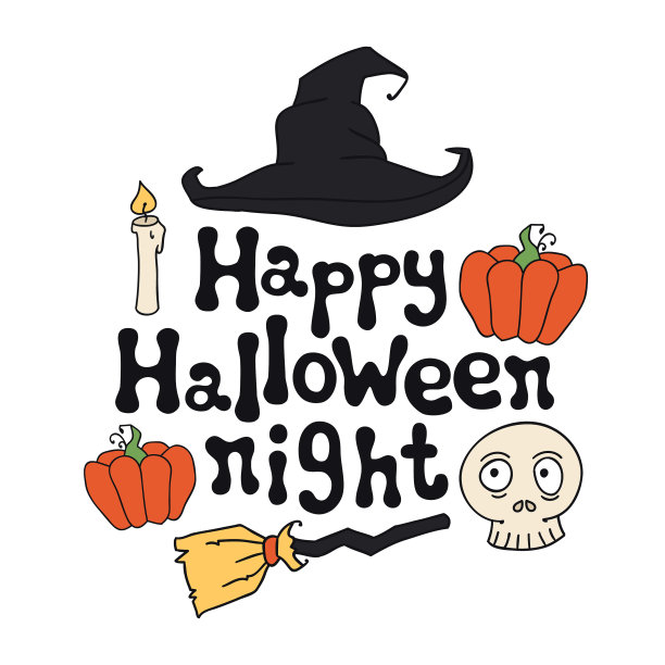 万圣节快乐夜万圣节主题手绘图片下载