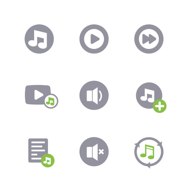 白色上的音乐图标图片下载