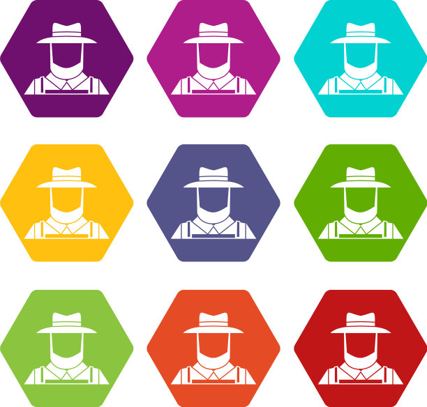 农民图标设置颜色六面体图片下载