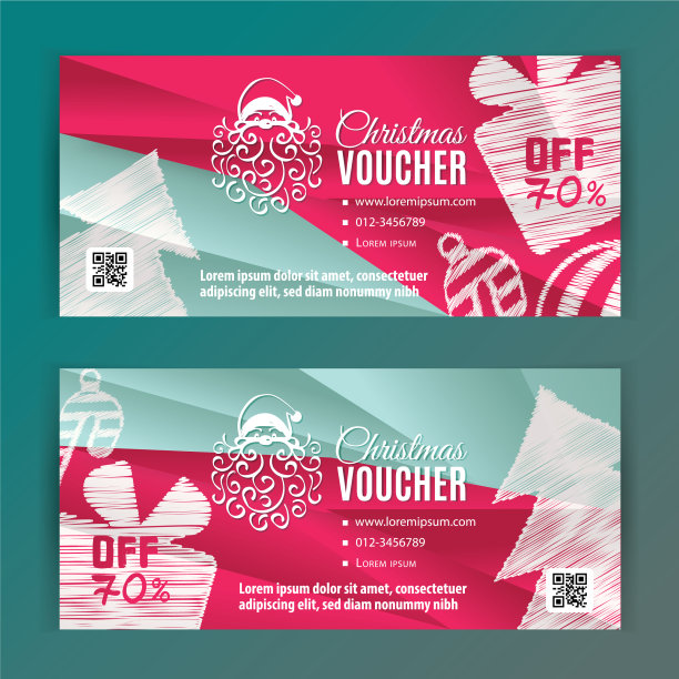 圣诞代金券模板商业传单图片下载