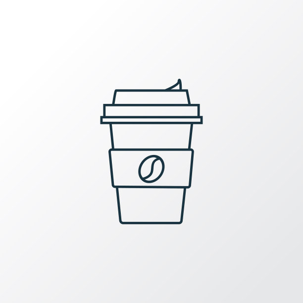 咖啡图标线标志优质隔离图片下载
