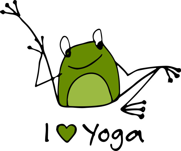 为你的设计画的有趣的瑜伽青蛙素描图片下载