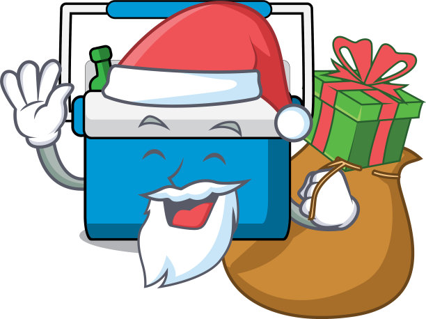 圣诞老人的礼物冷冻袋吉祥物卡通图片下载