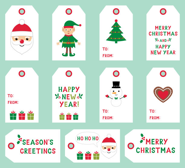 圣诞节标签设置图片下载