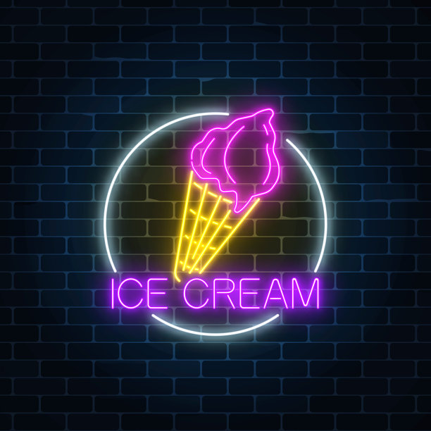 霓虹饼用釉面围成圆圈图片下载