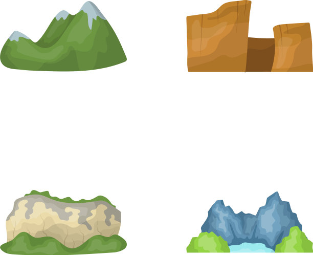 绿色的山与雪顶部的峡谷岩石图片下载